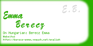 emma berecz business card